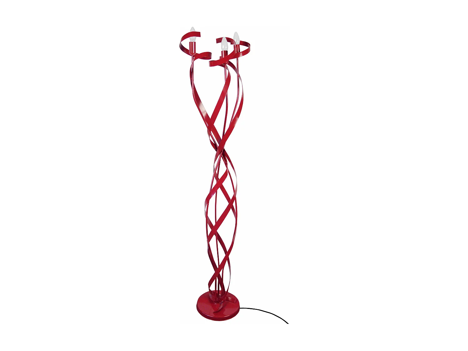 Lampadaire bras métal  rouge 150 cm.