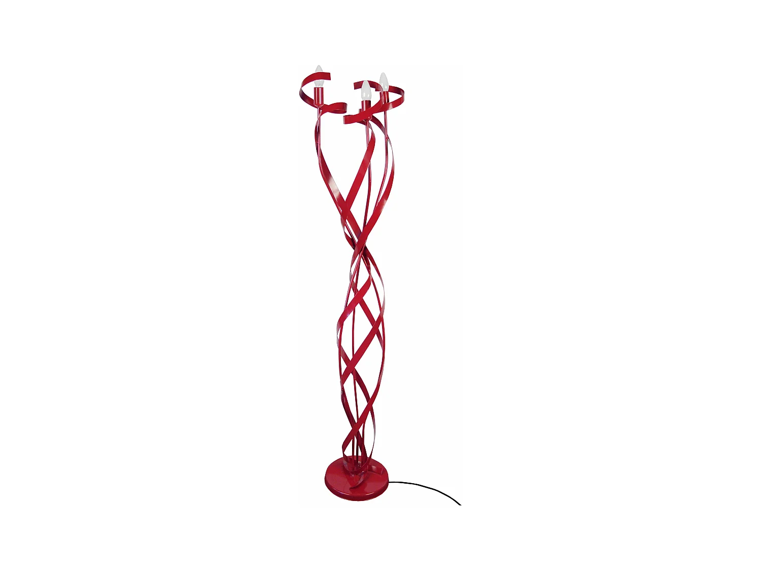 Lampadaire bras métal  rouge 150 cm.