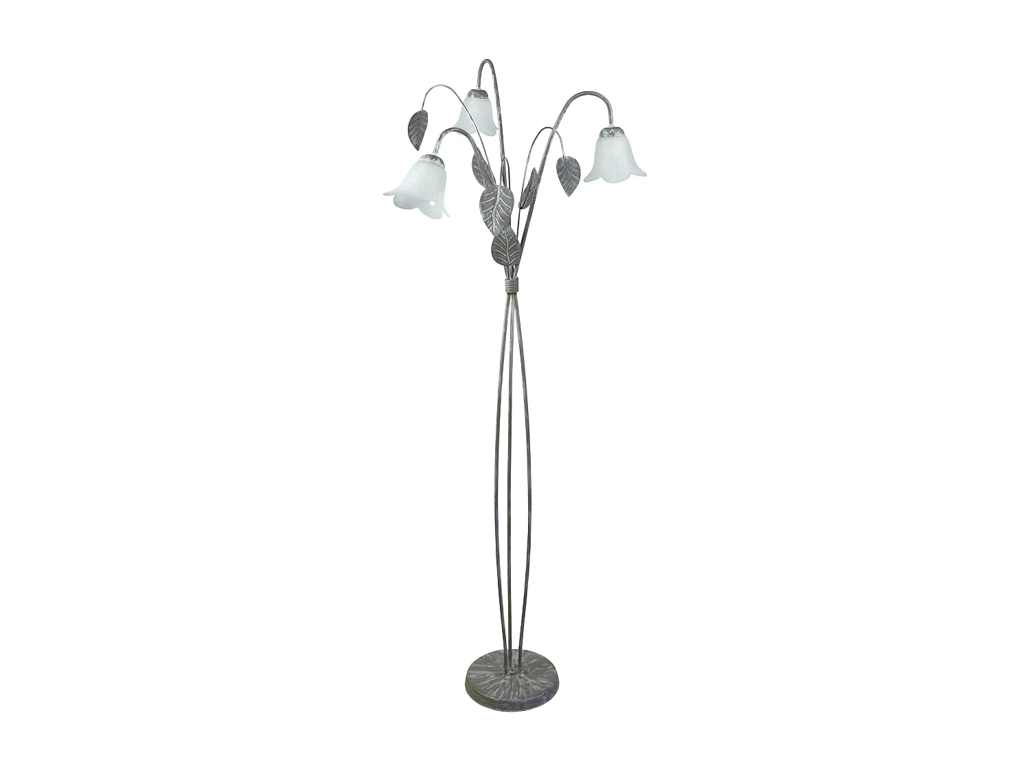 Lampadaire 3 bras métal taupe 160 cm.