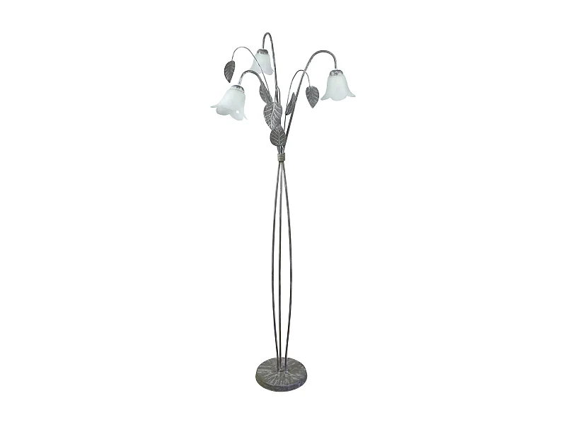 Lampadaire 3 bras métal taupe 160 cm.