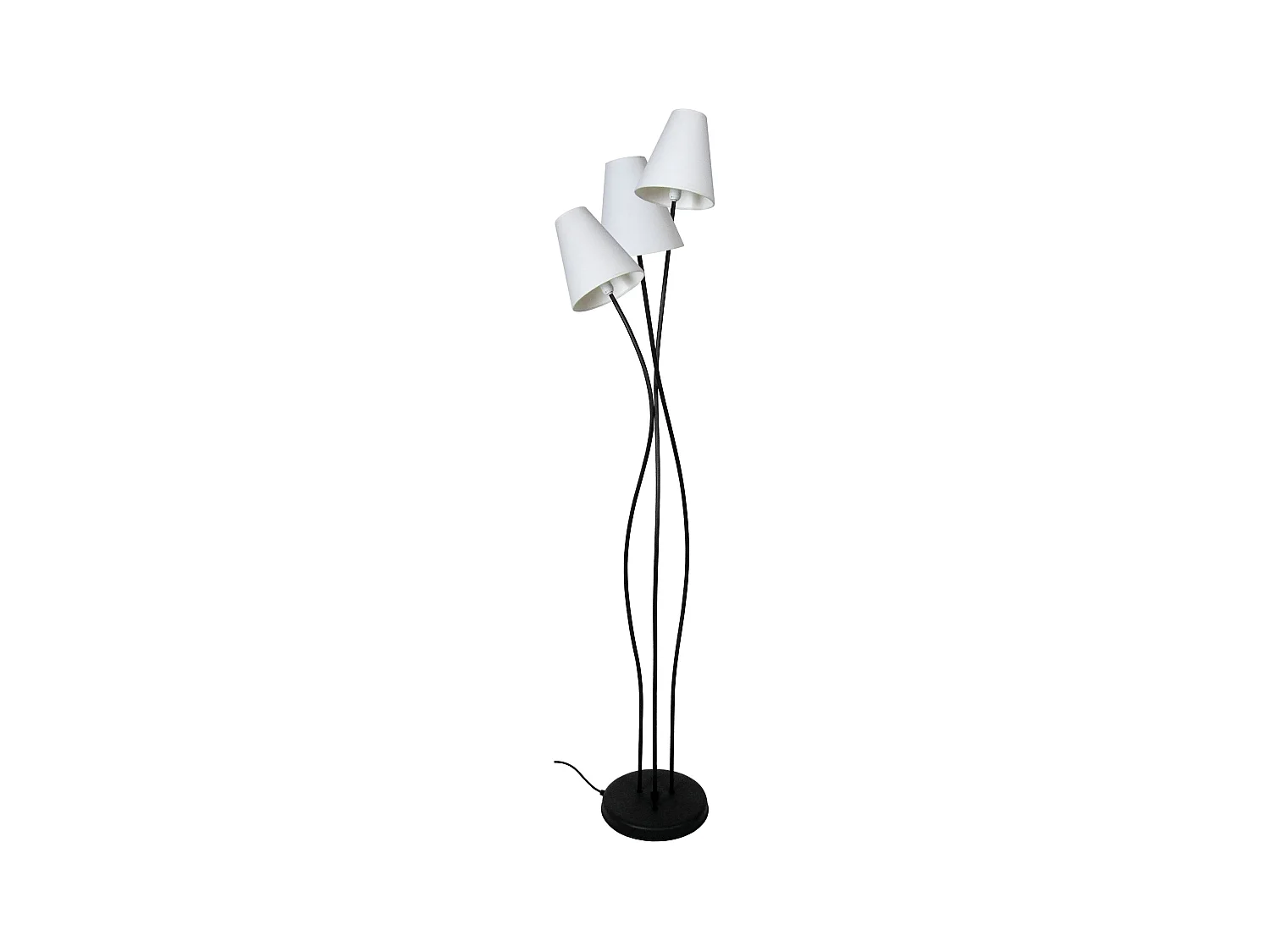 Lampadaire 3 tubes métal noir,blanc 168 cm.