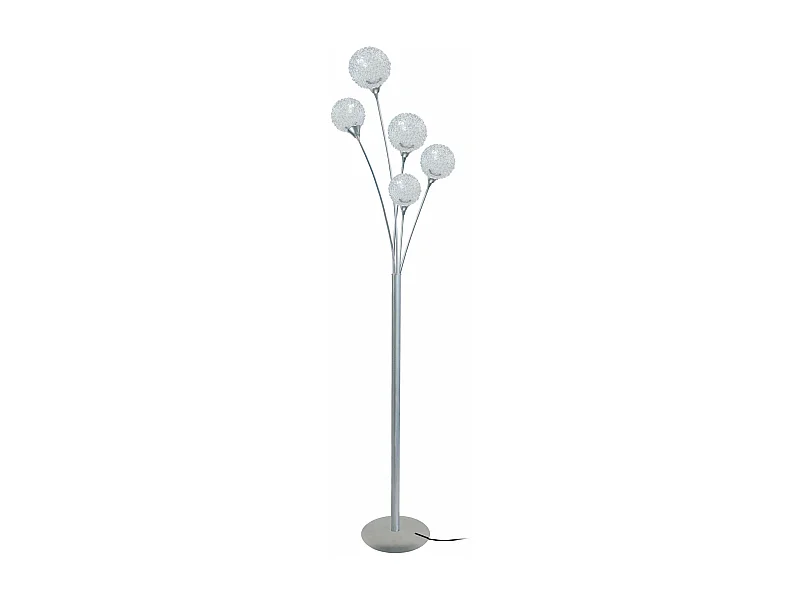 Lampadaire 5 bras métal  aluminium 160 cm.
