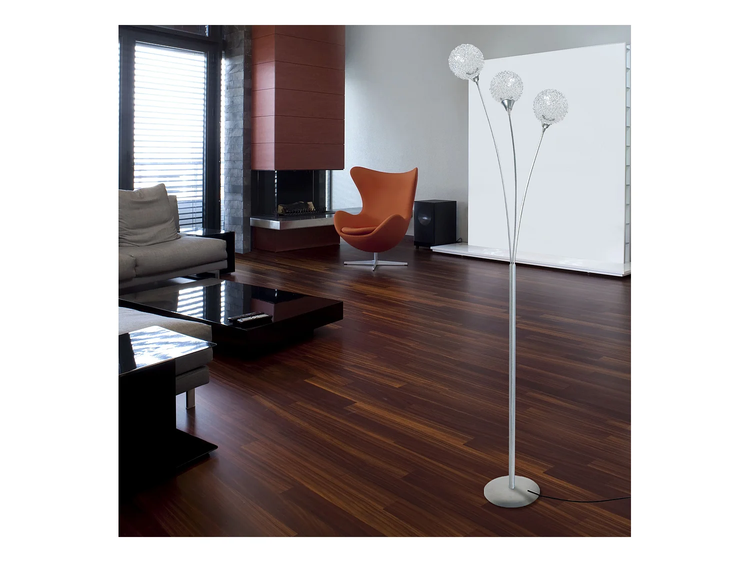 Candeeiro de Pé TOSEL ARHUS tecido tripé cilindro D40 x  H155  cm