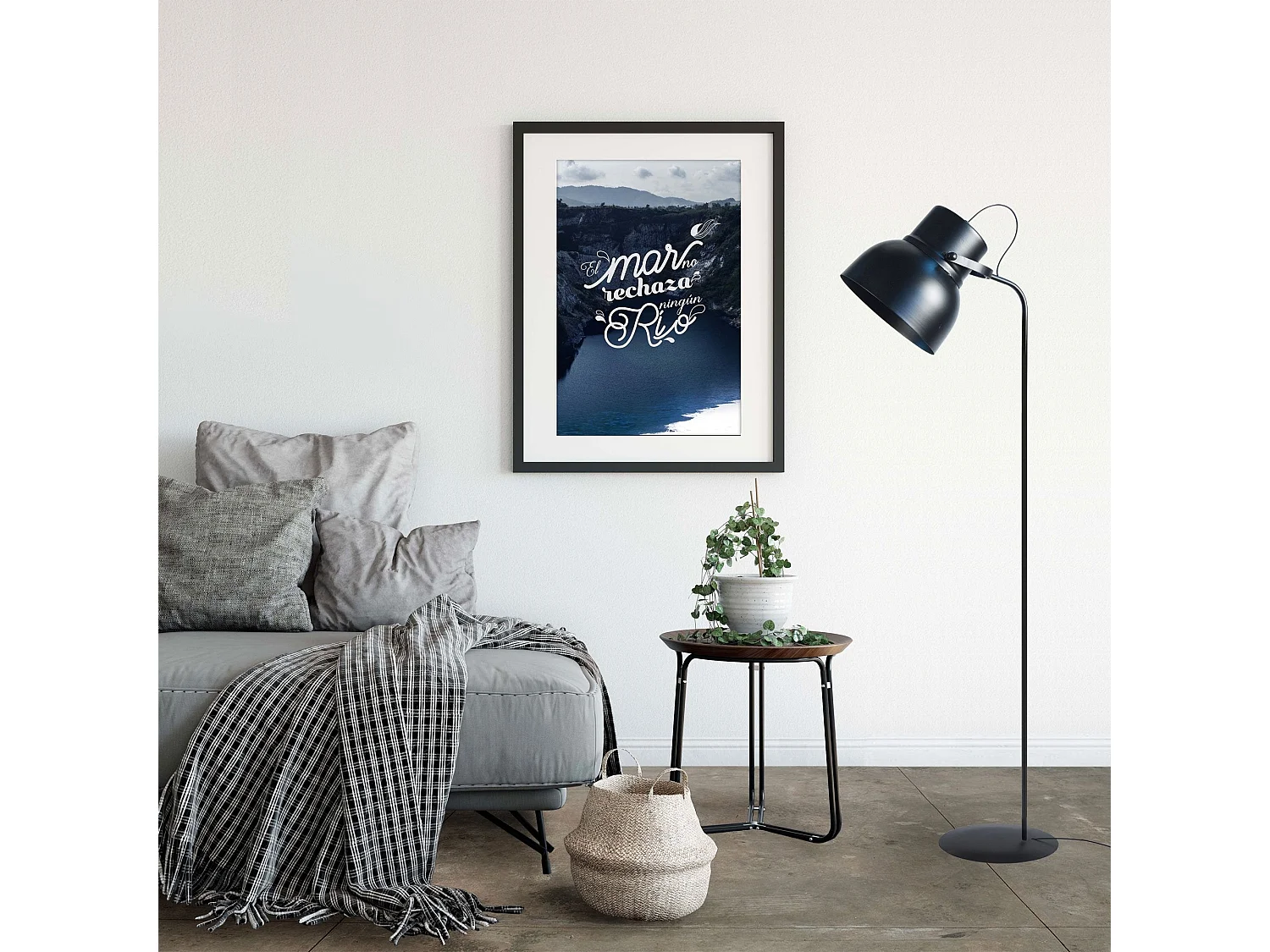 Lampadaire articulé métal  noir150 cm.