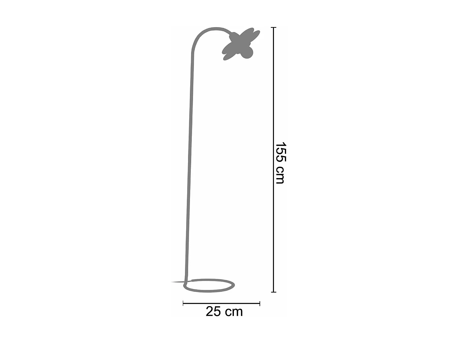 Lampadaire arqué métal  vert, bleu 155 cm.