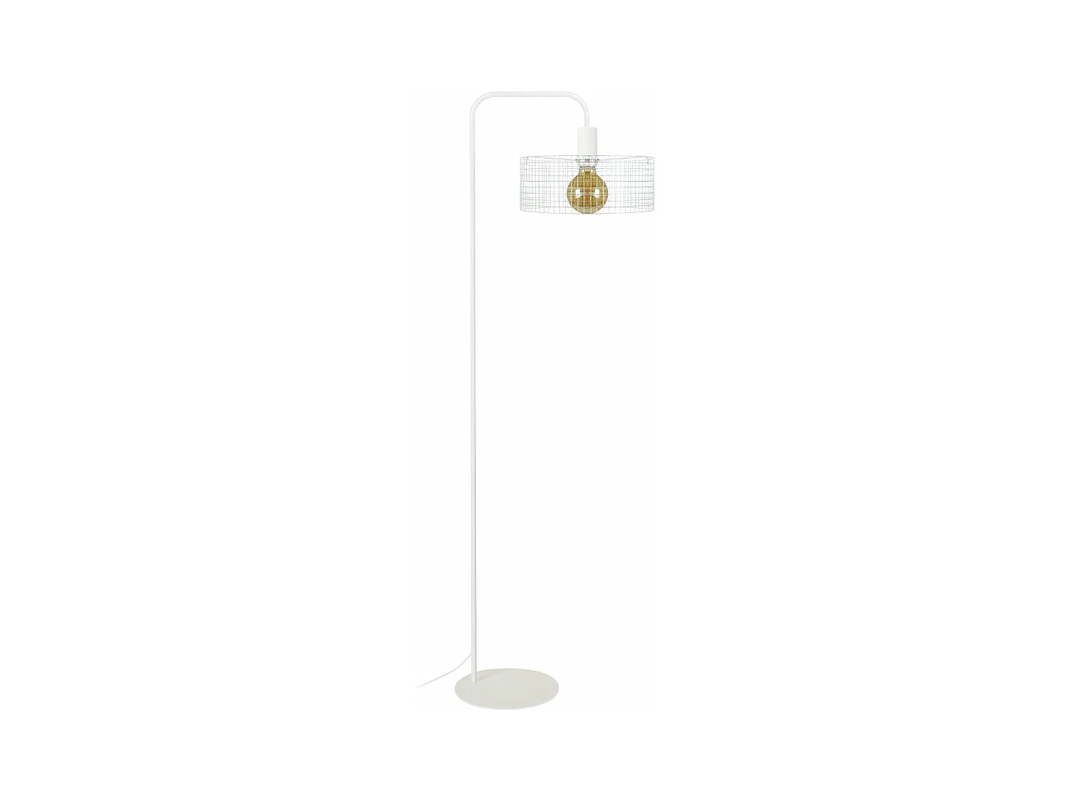Lampadaire métal abat-jour  blanc 157 cm.