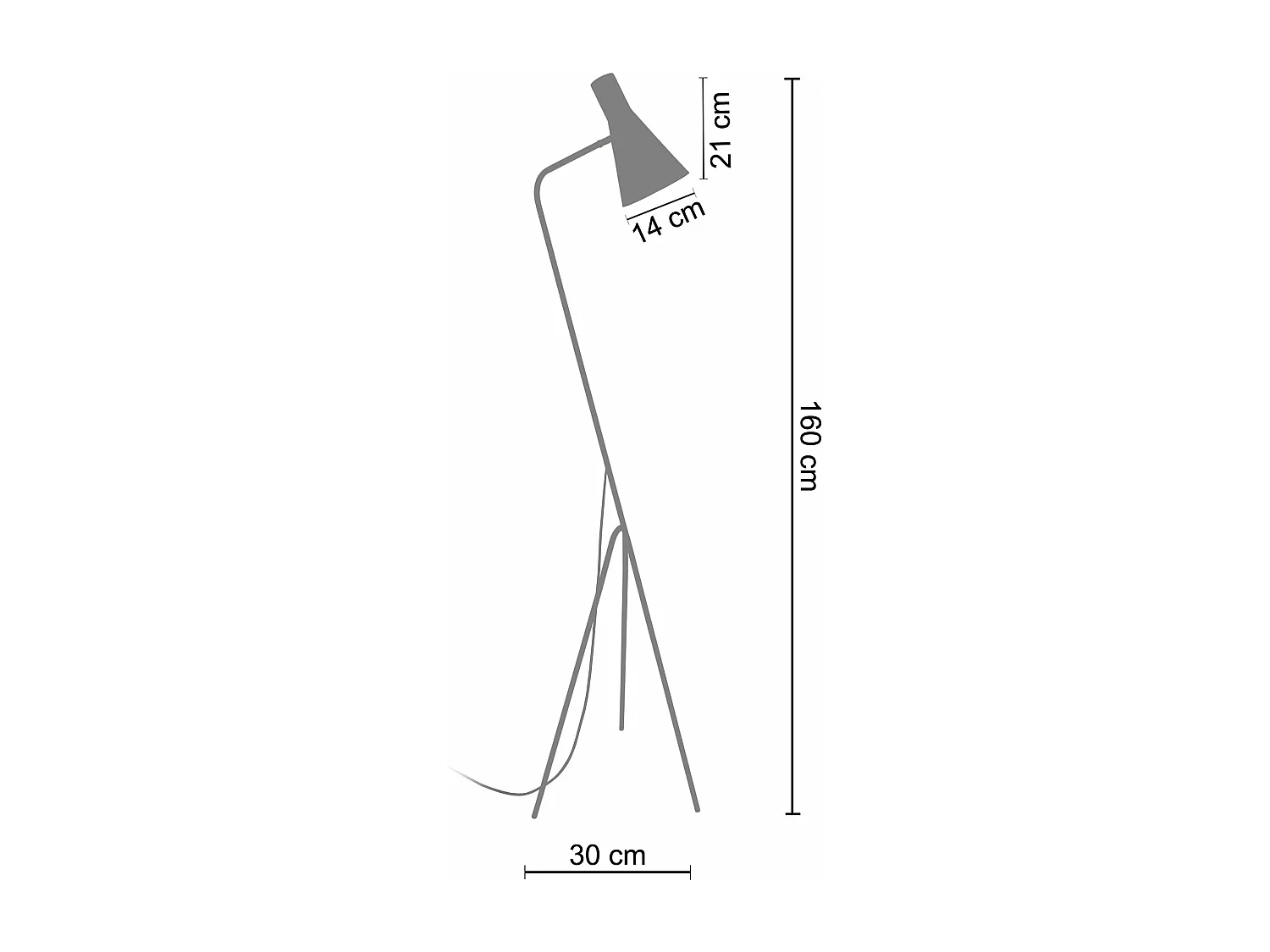 Candeeiro de Pé TOSEL TRIDENT A tecido certo vermelho D40 x  H160  cm