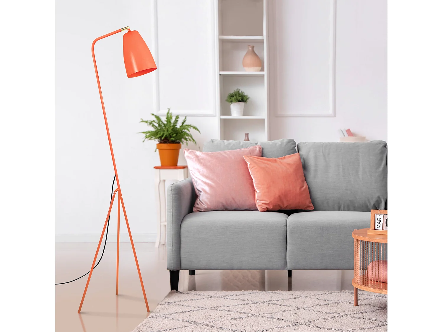 Candeeiro de Pé TOSEL TRIDENT tecido certo Verde D40 x  H160  cm