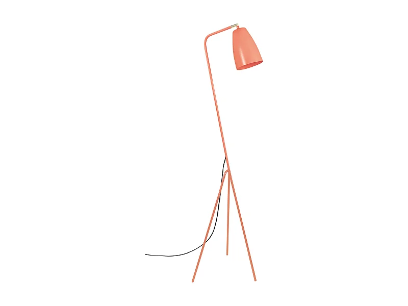 Lampadaire articulé métal  orange 160 cm.