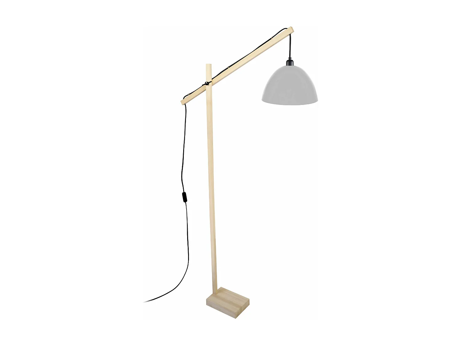 Candeeiro de Pé TOSEL KALMAR tecido coluna branco D40 x  H155  cm