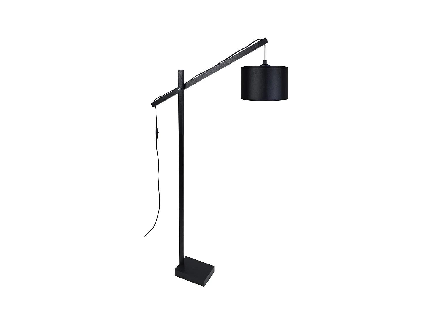 Lampadaire de Bureau TOSEL ,bois,Noir ,H180xD80x P80cm