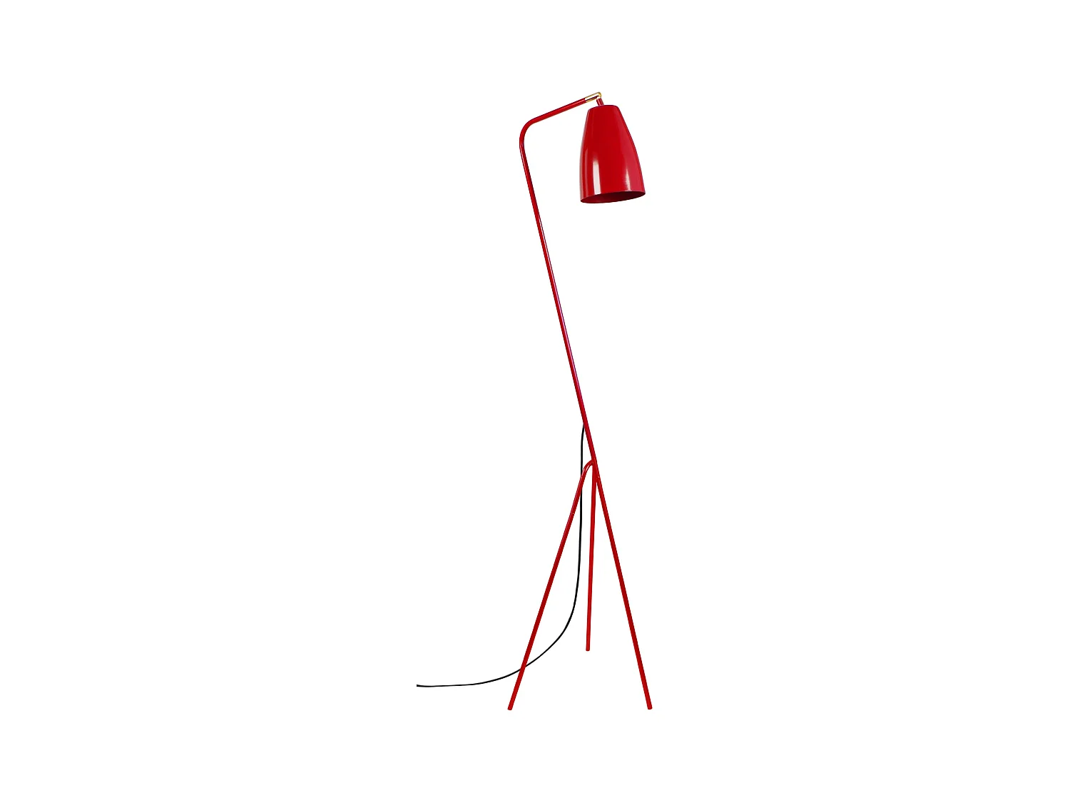 Lampadaire articulé métal  rouge 160 cm.