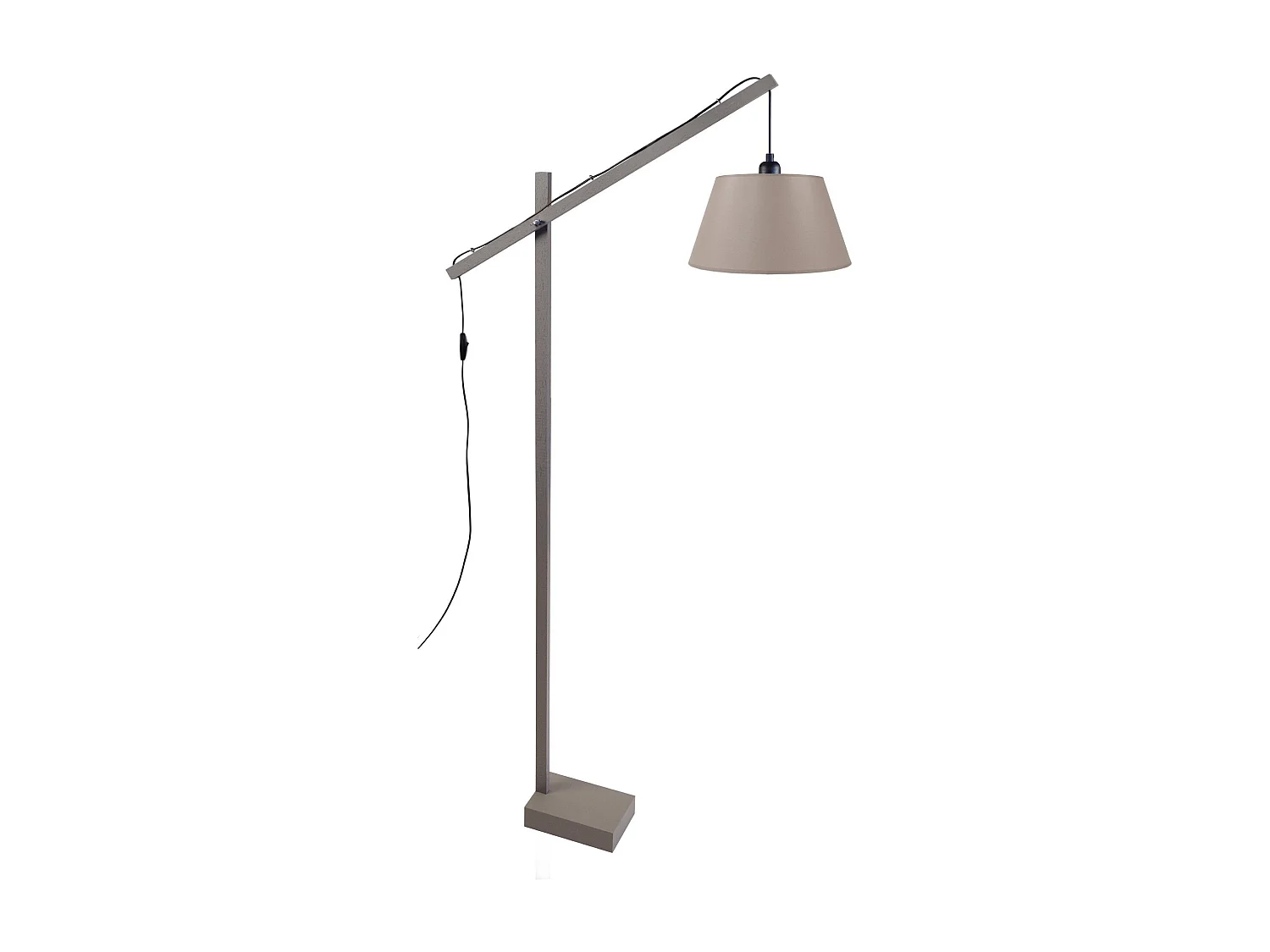 Lampadaire articulé bois  taupe 180 cm.