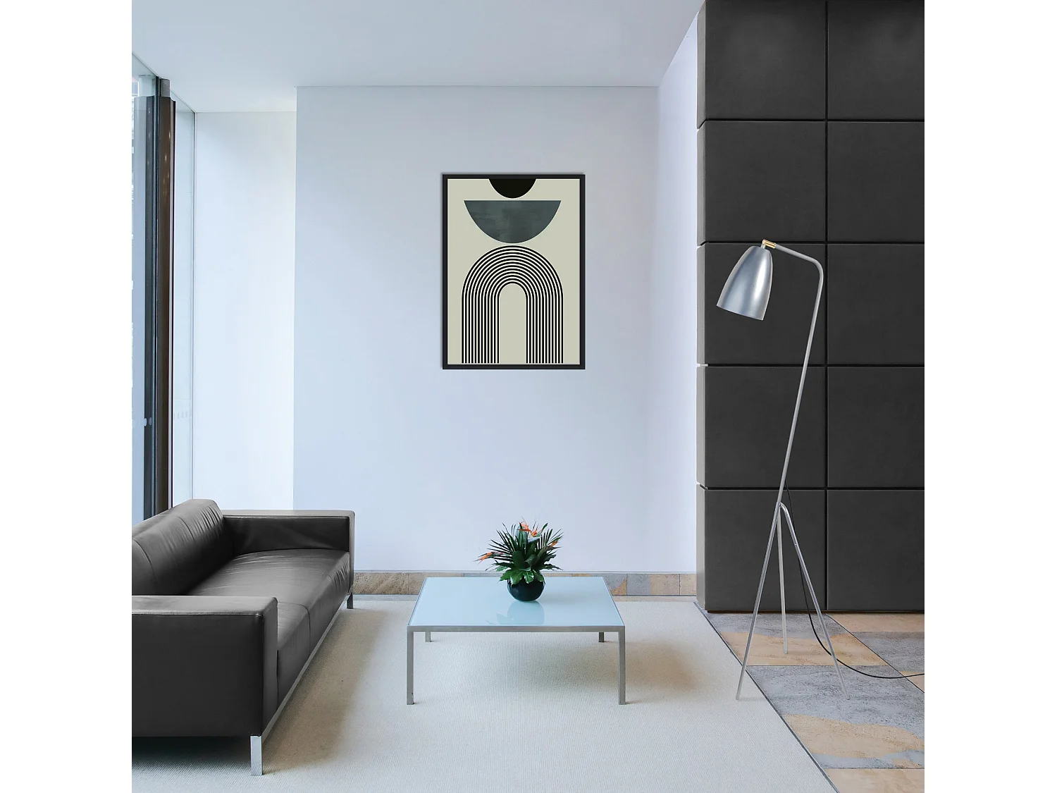 Lampadaire articulé métal 160 cm.