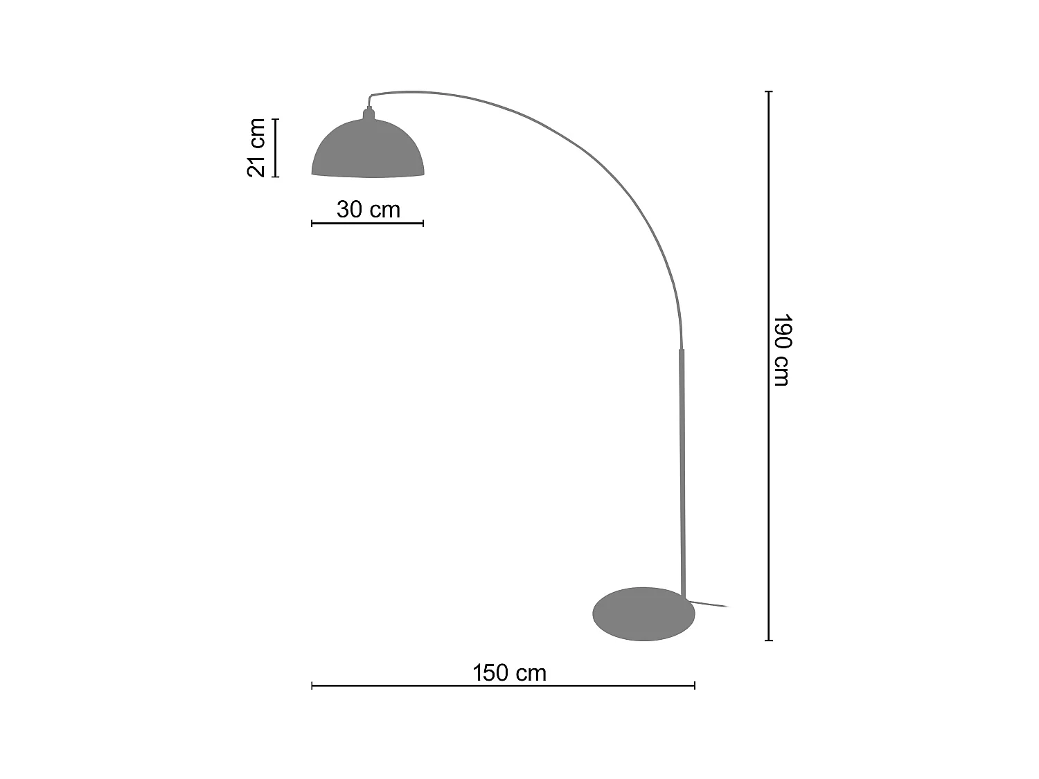 Candeeiro de Pé TOSEL TIAGO metal tripé castanho D40 x  H165  cm