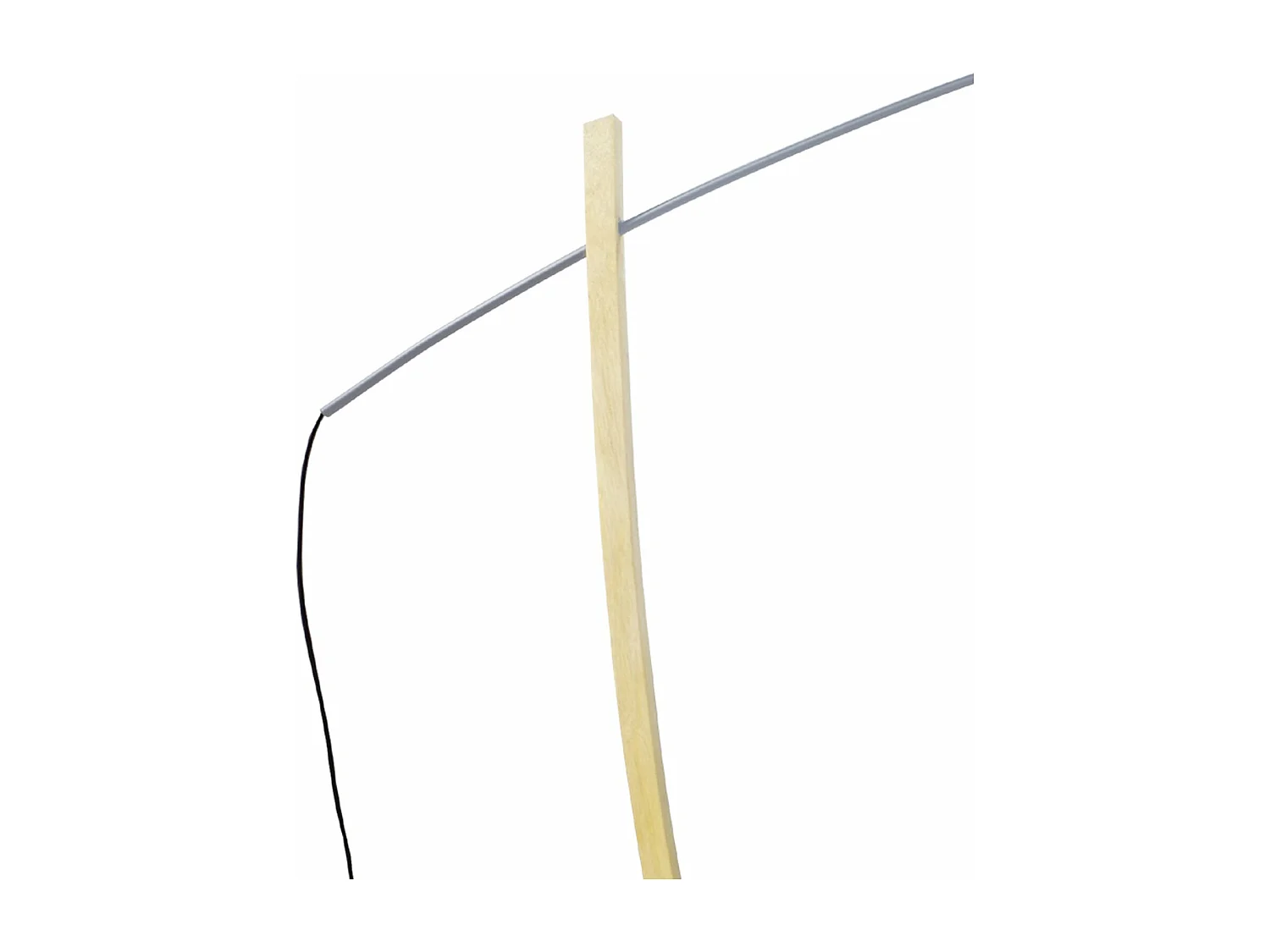 Lampadaire arqué bois  naturel gris 190 cm.