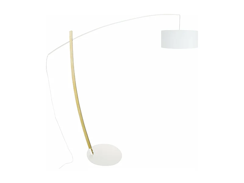 Lampadaire arqué bois  naturel noir, 190 cm.