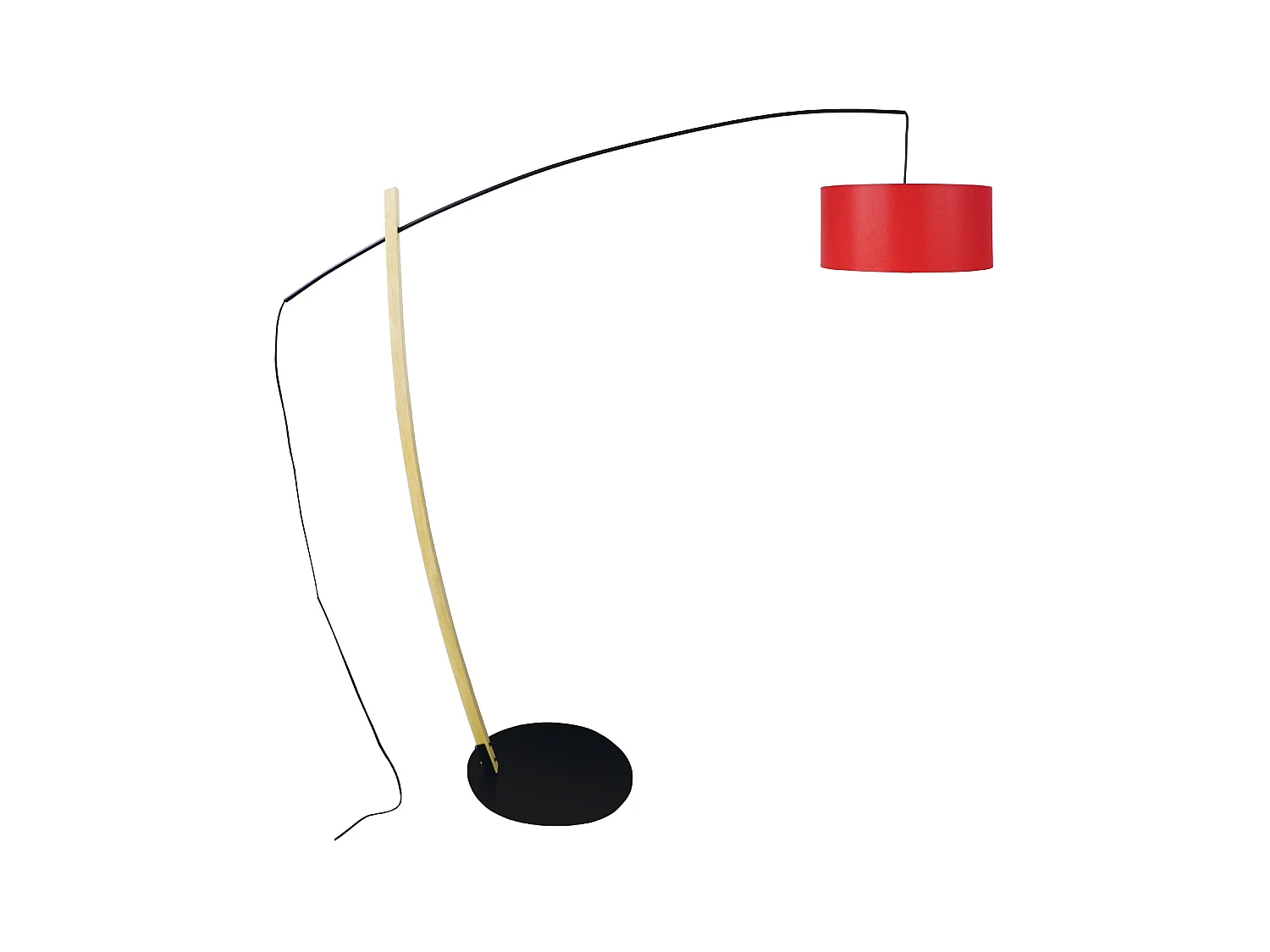 Lampadaire TOSEL ,bois,Noir ,H 190xD50x P 180cm