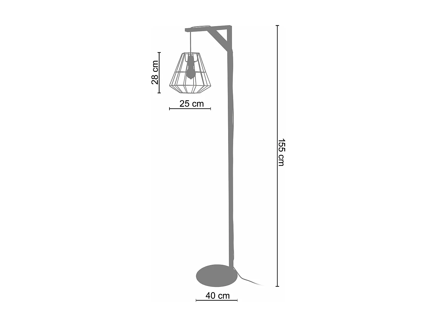 Candeeiro de Pé TOSEL KUNAGI tecido certo roxo D40 x  H170  cm