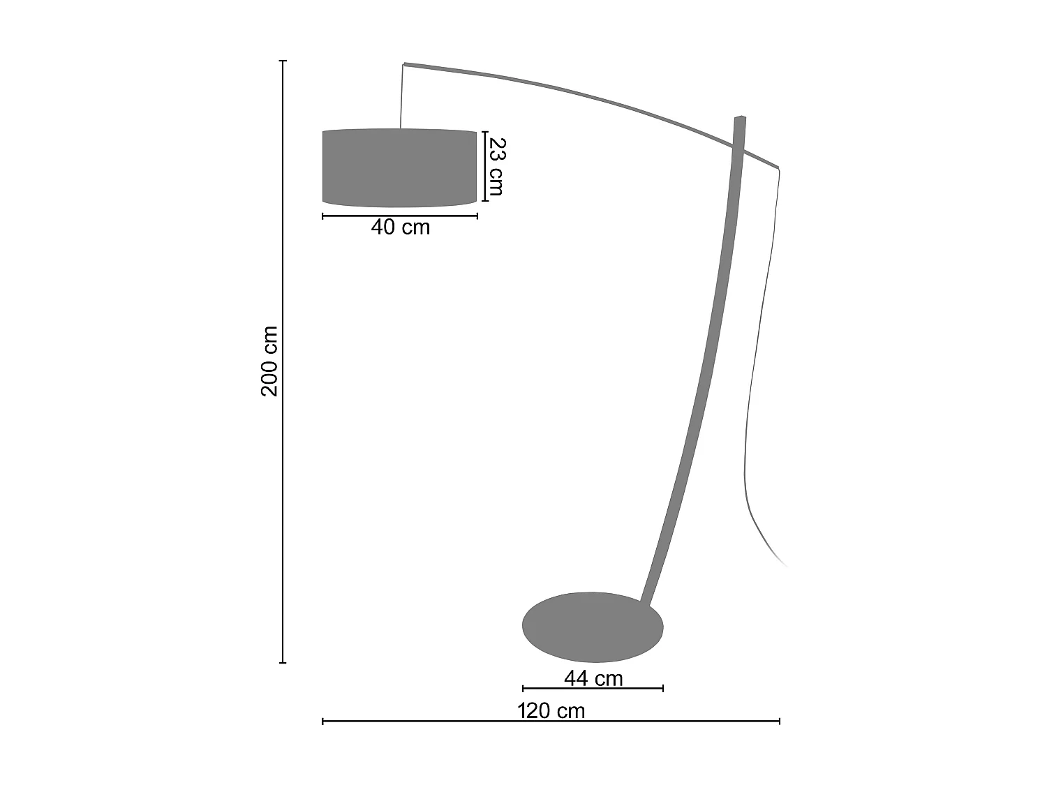 Candeeiro de Pé TOSEL LYS metal certo taupe D30 x  H160  cm