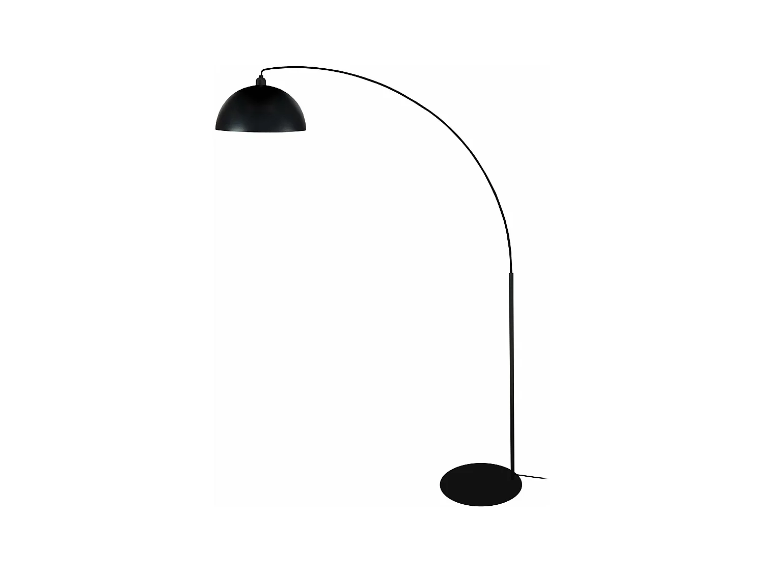 Lampadaire curve métal  noir 190 cm.