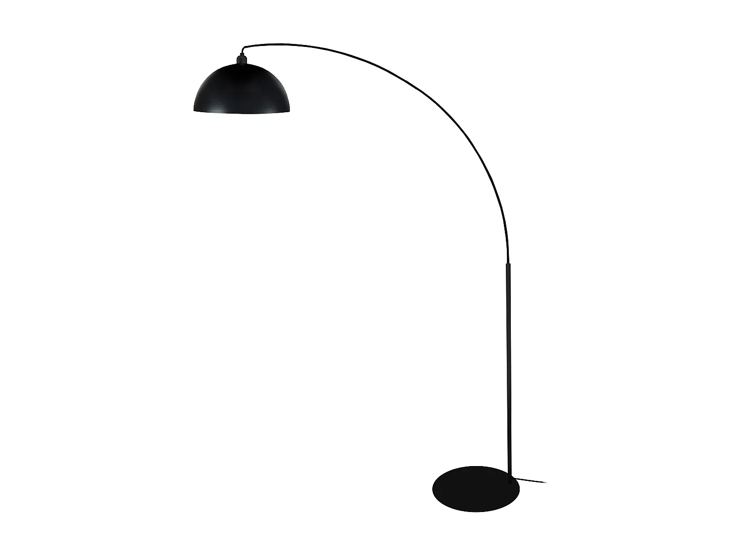 Lampadaire curve métal  noir 190 cm.