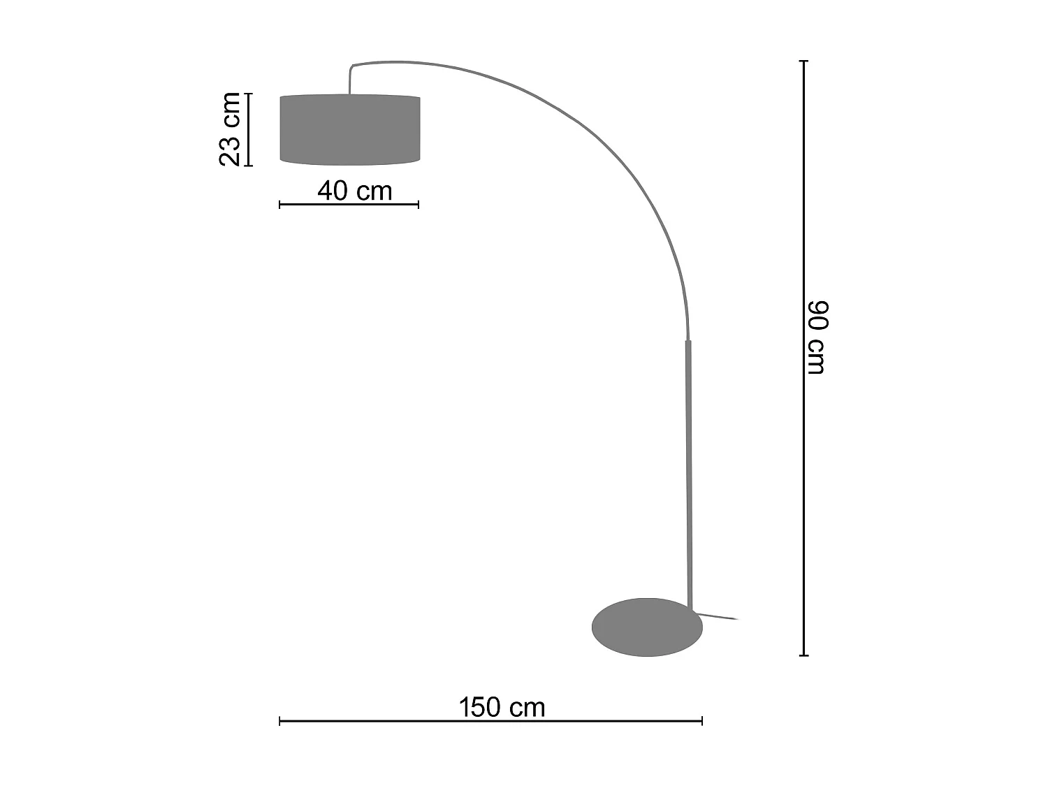 Candeeiro de Pé TOSEL TIAGO metal tripé escuro D40 x  H165  cm