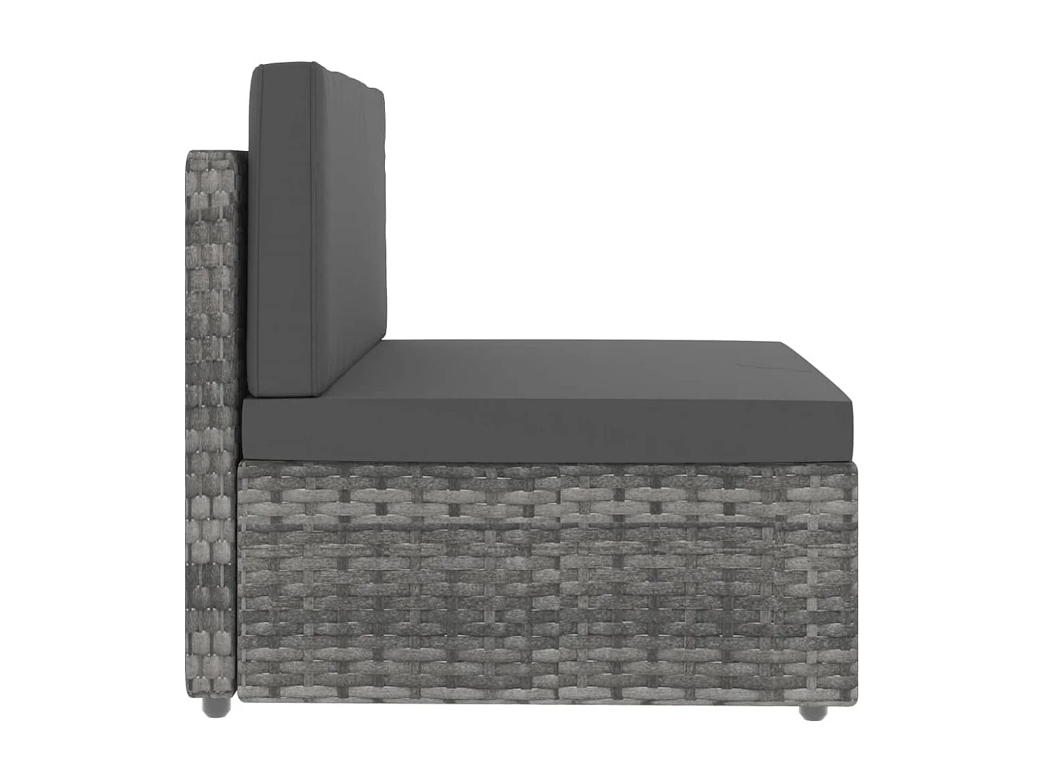 Modulares 2-Sitzer-Sofa | Wohnzimmersofa Poly Rattan Grau -gkd262251