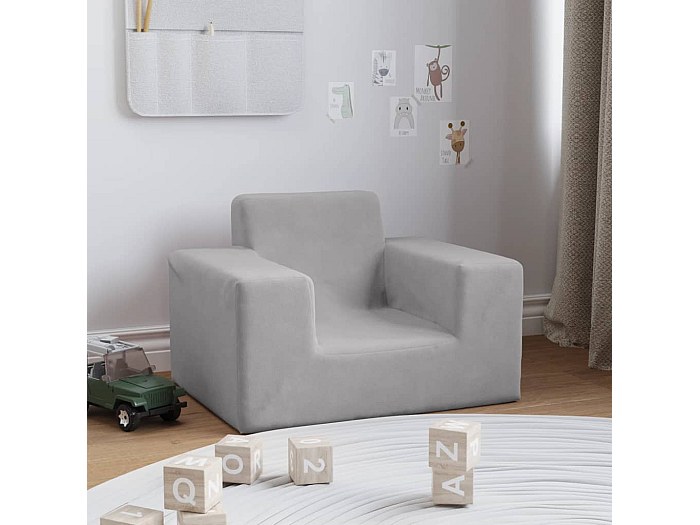Divanetto Meowbaby In Slimcord Grigio Chiaro - Comodo E Sicuro Per Bambini - Foto 5