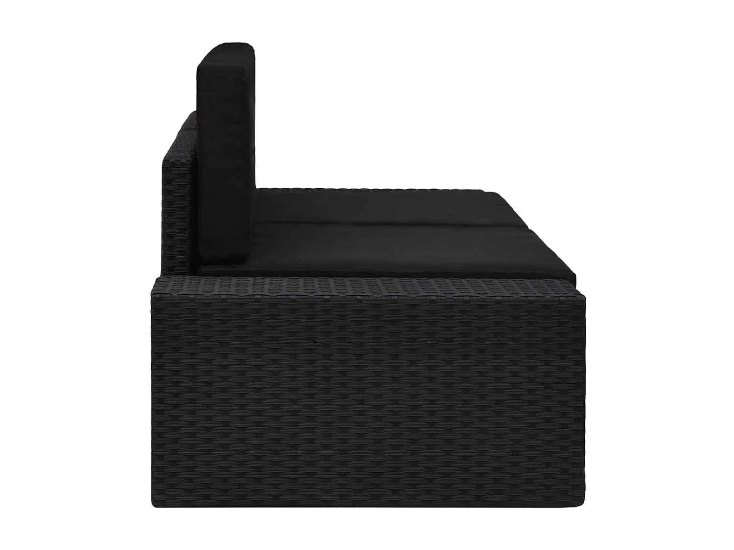 Modulares 2-Sitzer-Sofa | Wohnzimmersofa Poly Rattan Schwarz -gkd874625