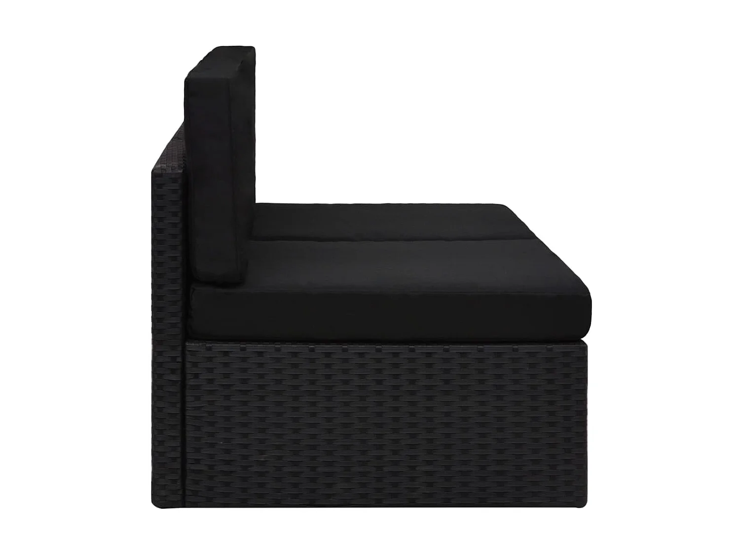 Modulares 2-Sitzer-Sofa | Wohnzimmersofa Poly Rattan Schwarz -gkd339871