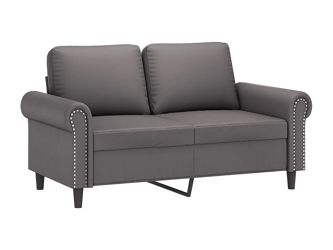 2-Sitzer-Sofa | Wohnzimmersofa mit Zierkissen Grau 120 cm Kunstleder -gkd329679