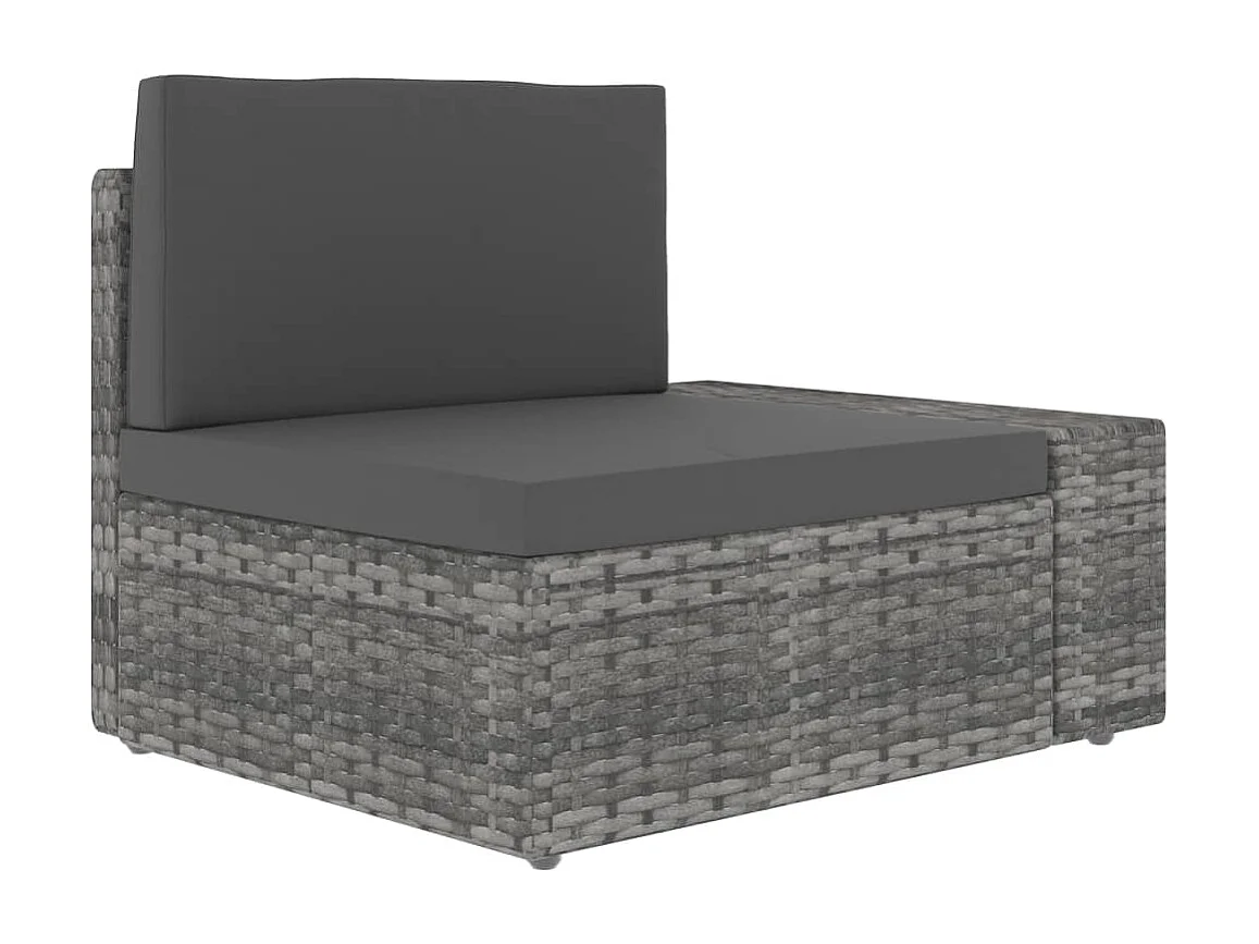 Modulares 2-Sitzer-Sofa | Wohnzimmersofa Poly Rattan Grau -gkd715847