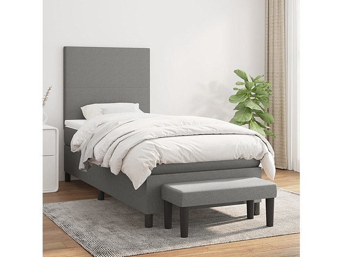 Divano letto con chaise longue MARSLEV tessuto grigio scuro