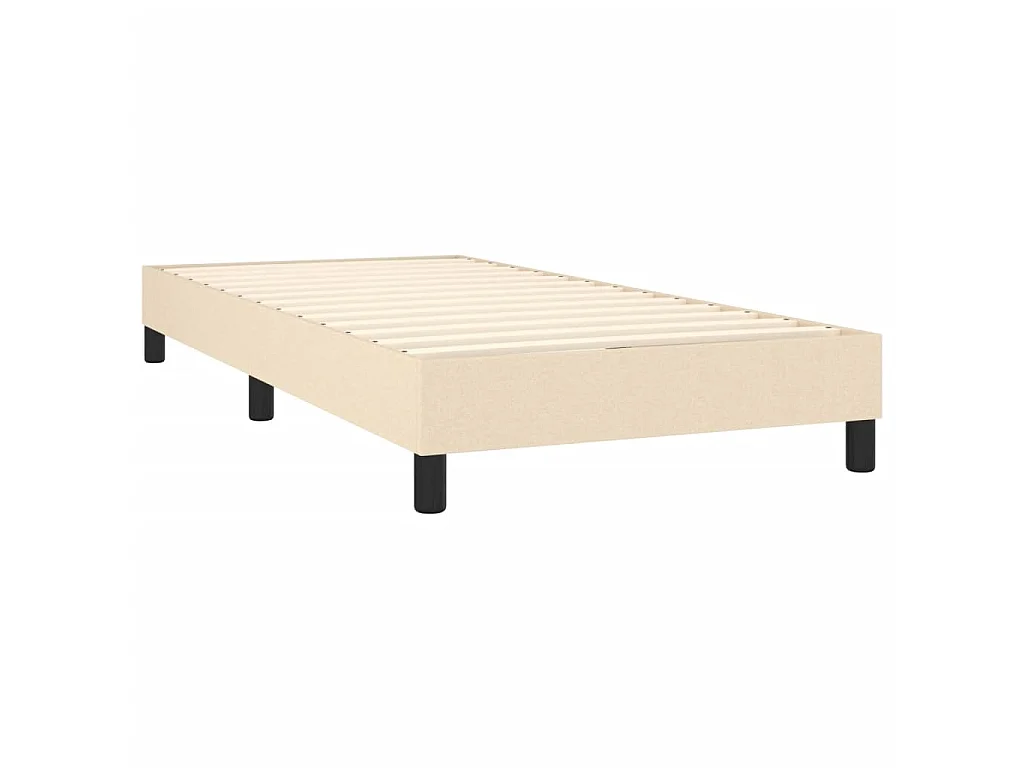 Sommier à lattes de lit et matelas Crème 90x190 cm Tissu BE9737