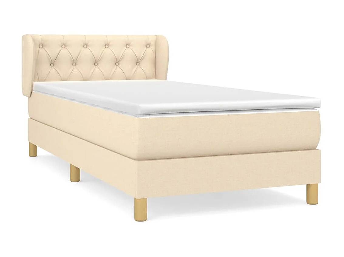 Boxspringbett mit Matratze,Bett für Schlafzimmer Creme 80x200 cm Stoff -CFW81449