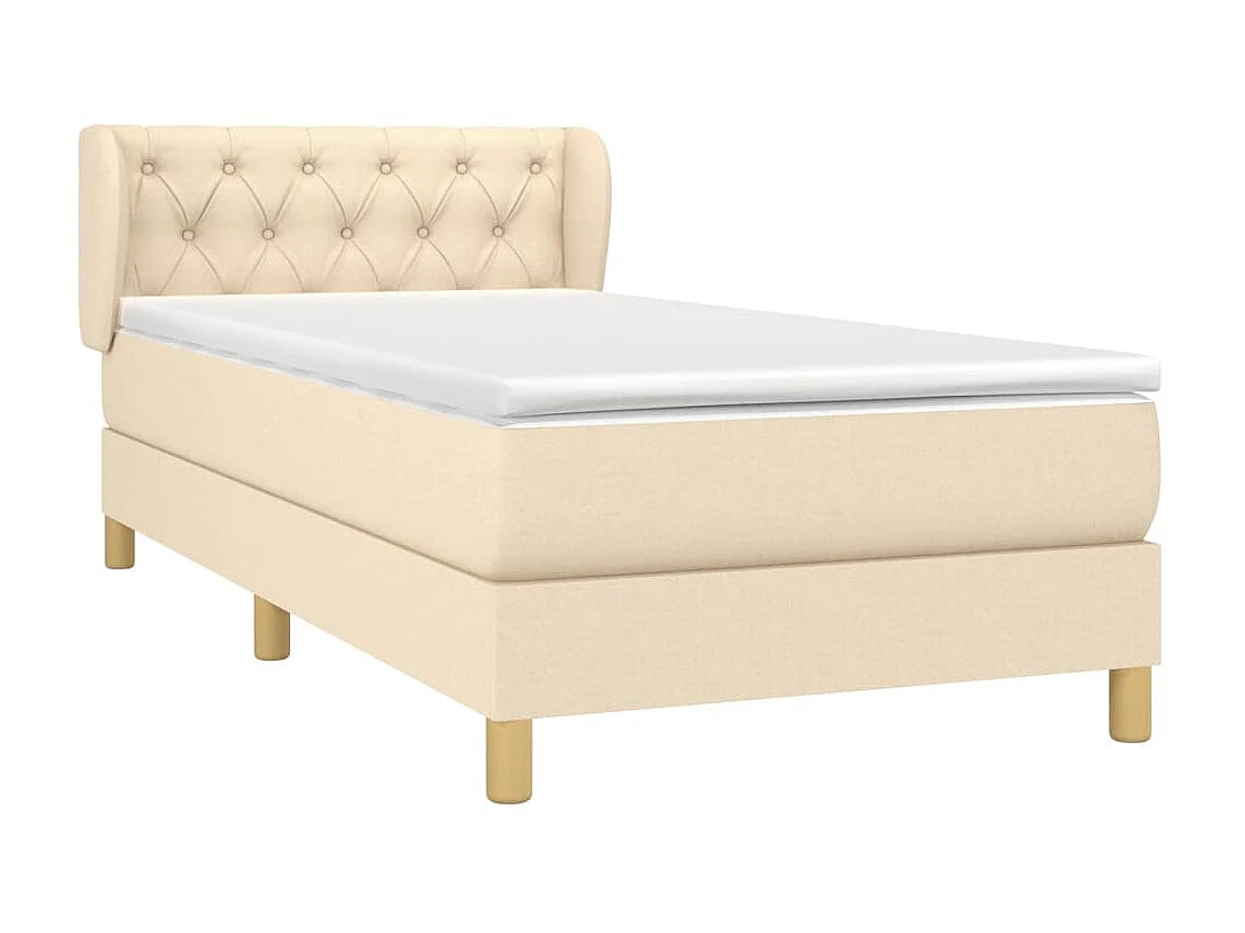 Boxspringbett mit Matratze,Bett für Schlafzimmer Creme 80x200 cm Stoff -CFW81449