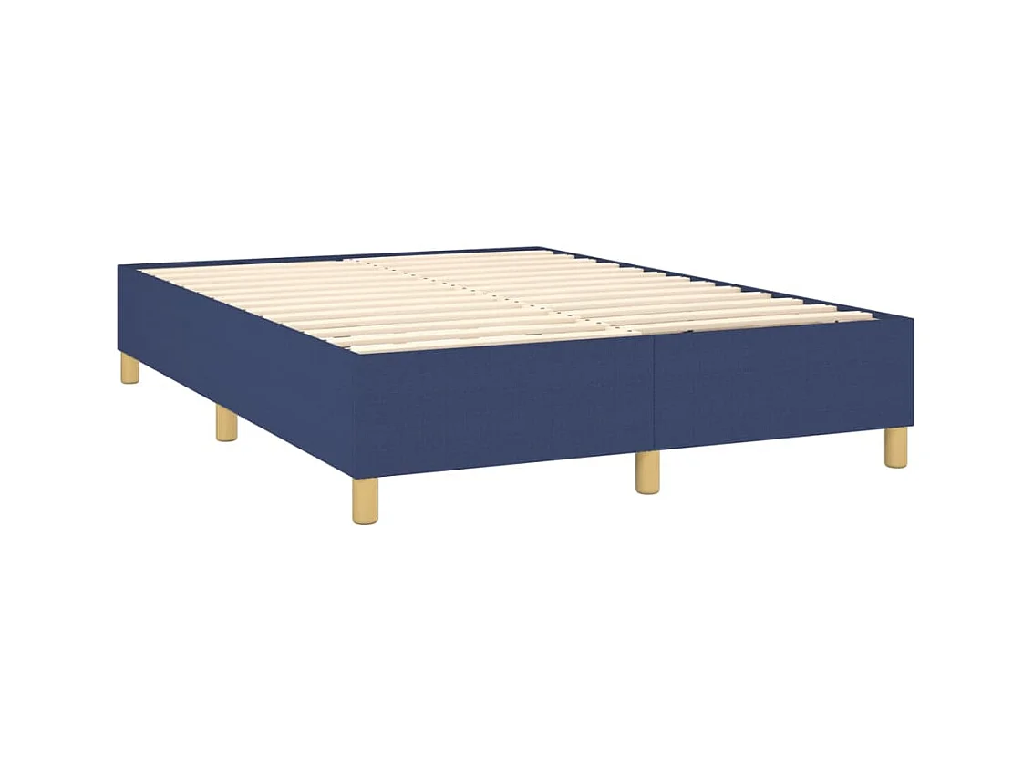 Letto matrimoniale a Molle con Materasso Blu 140x190 cm in Tessuto CFW775989