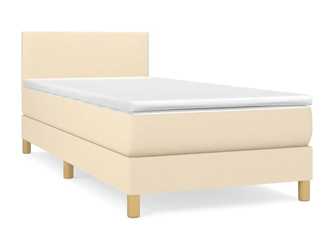 Boxspringbett mit Matratze,Bett für Schlafzimmer Creme 90x190 cm Stoff -CFW55981