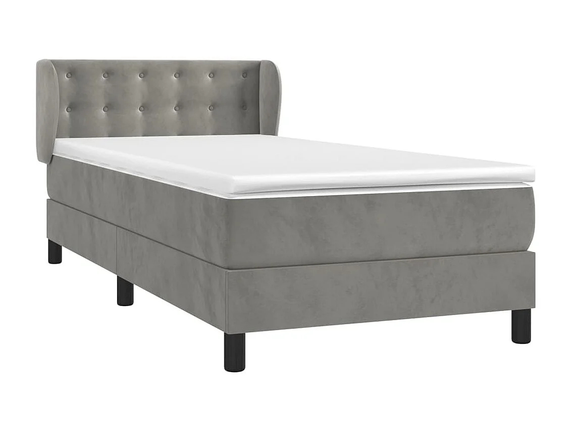 Boxspringbett mit Matratze,Bett für Schlafzimmer Hellgrau 100x200 cm Samt -CFW64714