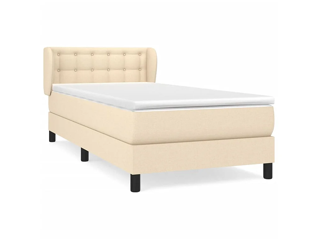 Boxspringbett mit Matratze,Bett für Schlafzimmer Creme 90x190 cm Stoff -CFW45459