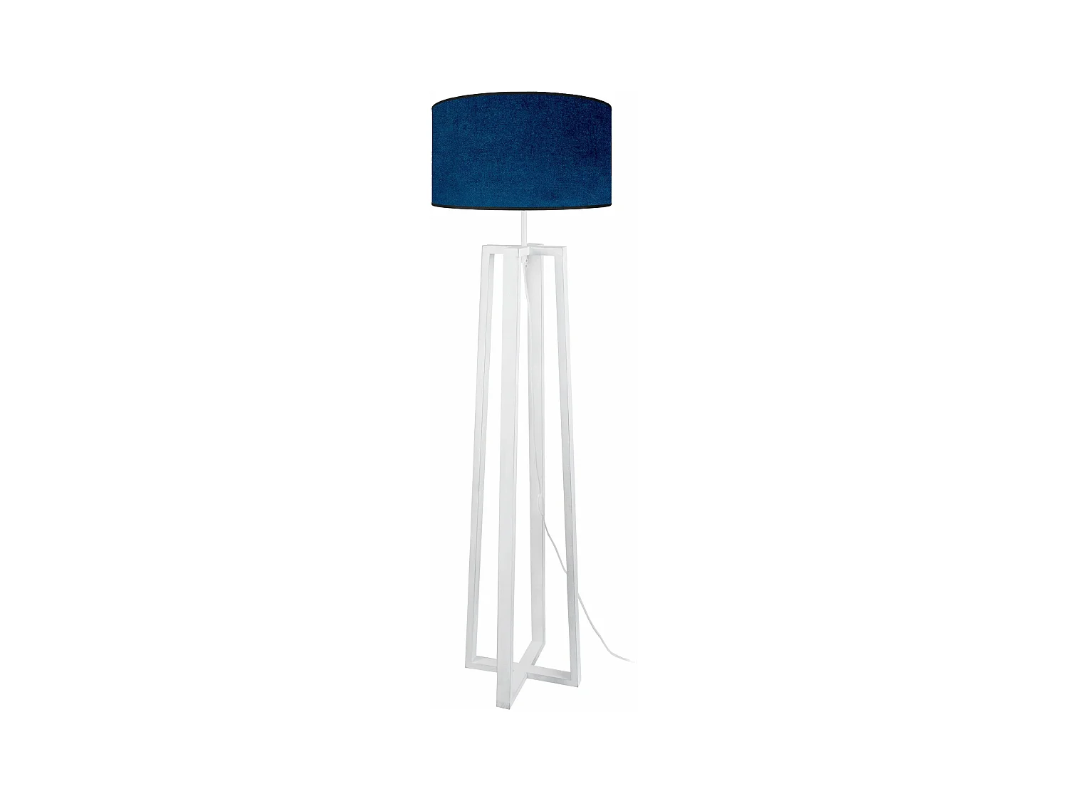 Lampadaire colonne bois  blanc,bleu 155 cm.