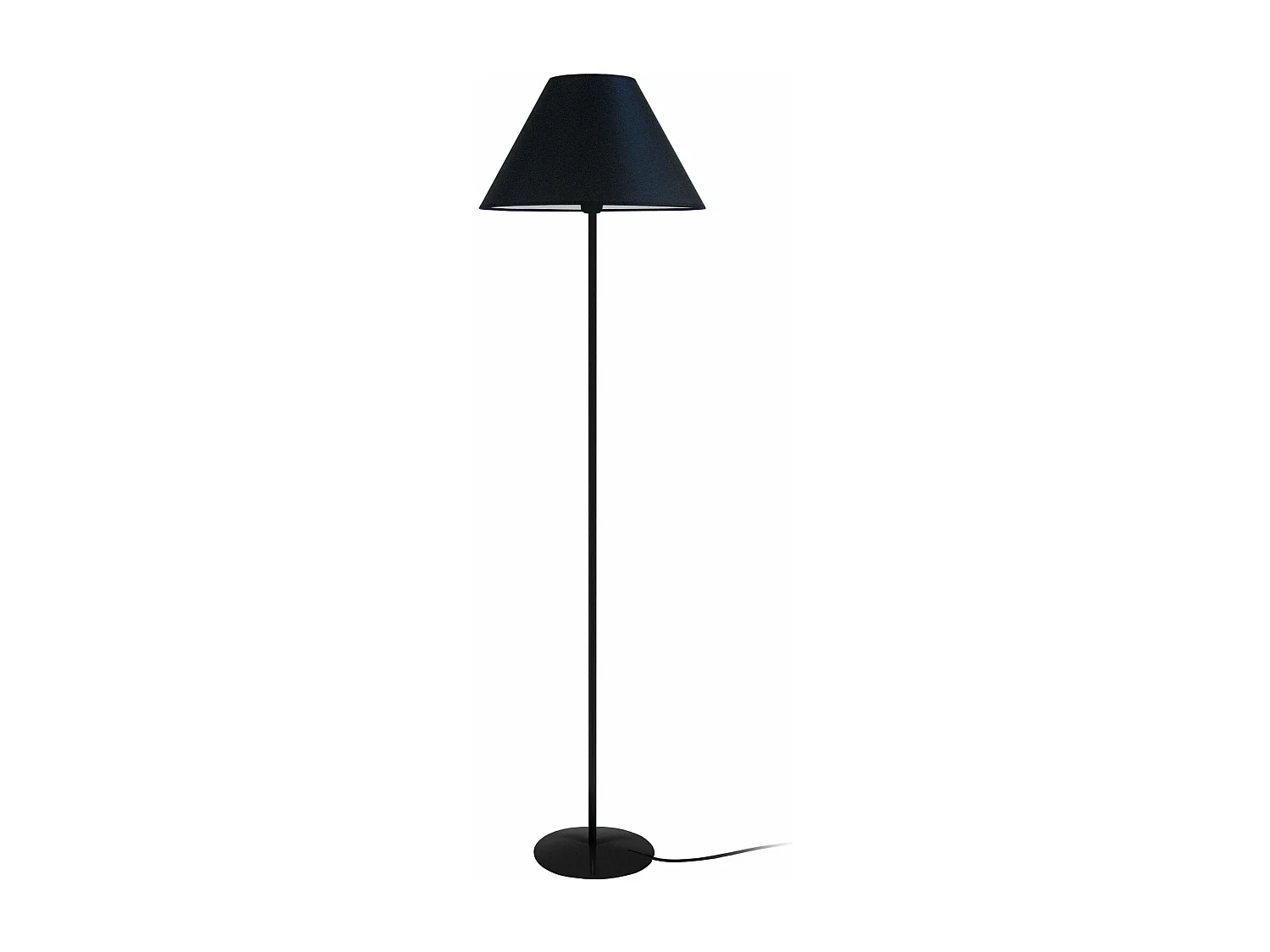 Lampadaire tube métal noir 170 cm.
