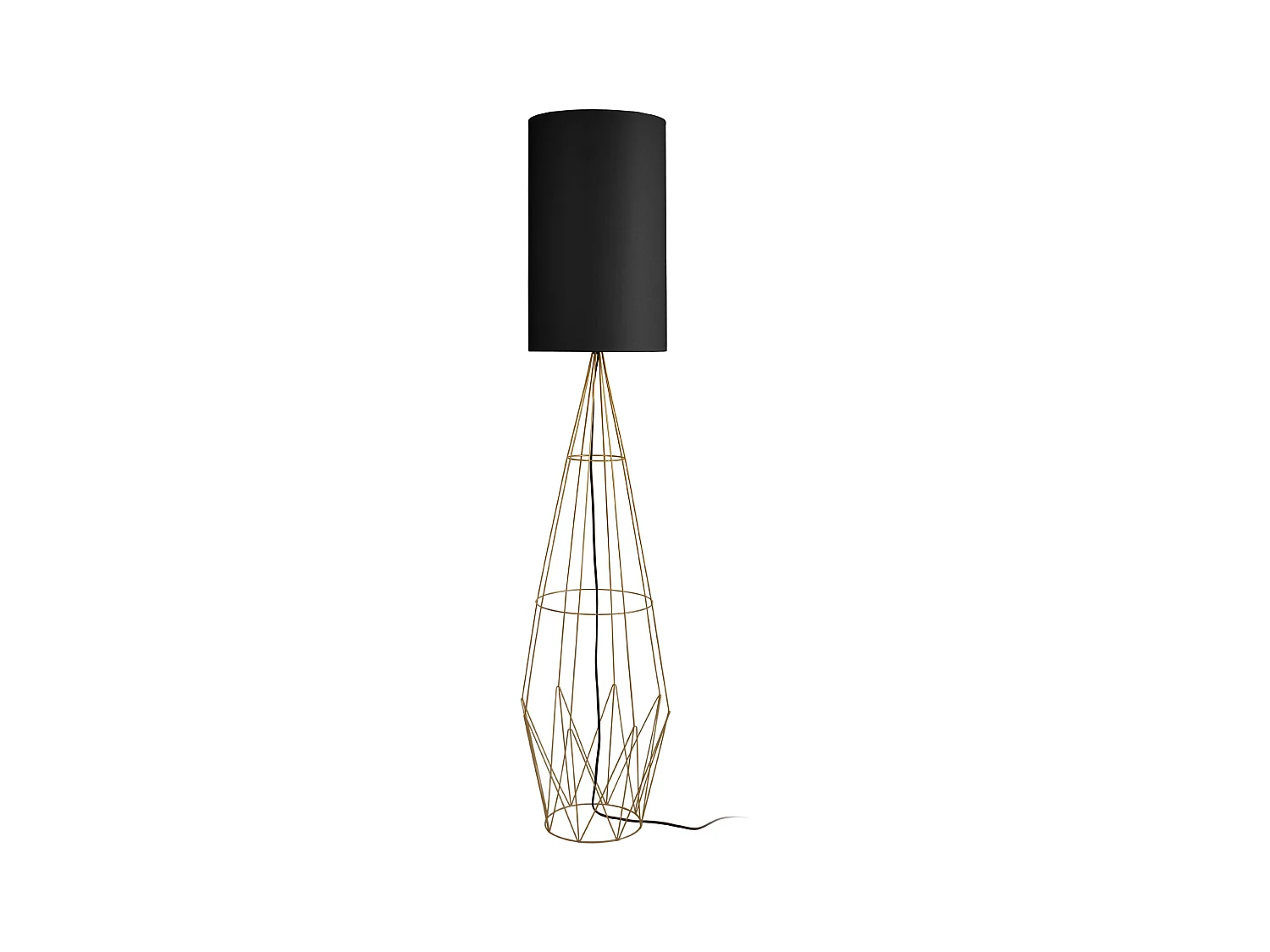 Lampadaire TOSEL ,métal,Doré ,H165xD30xP30cm