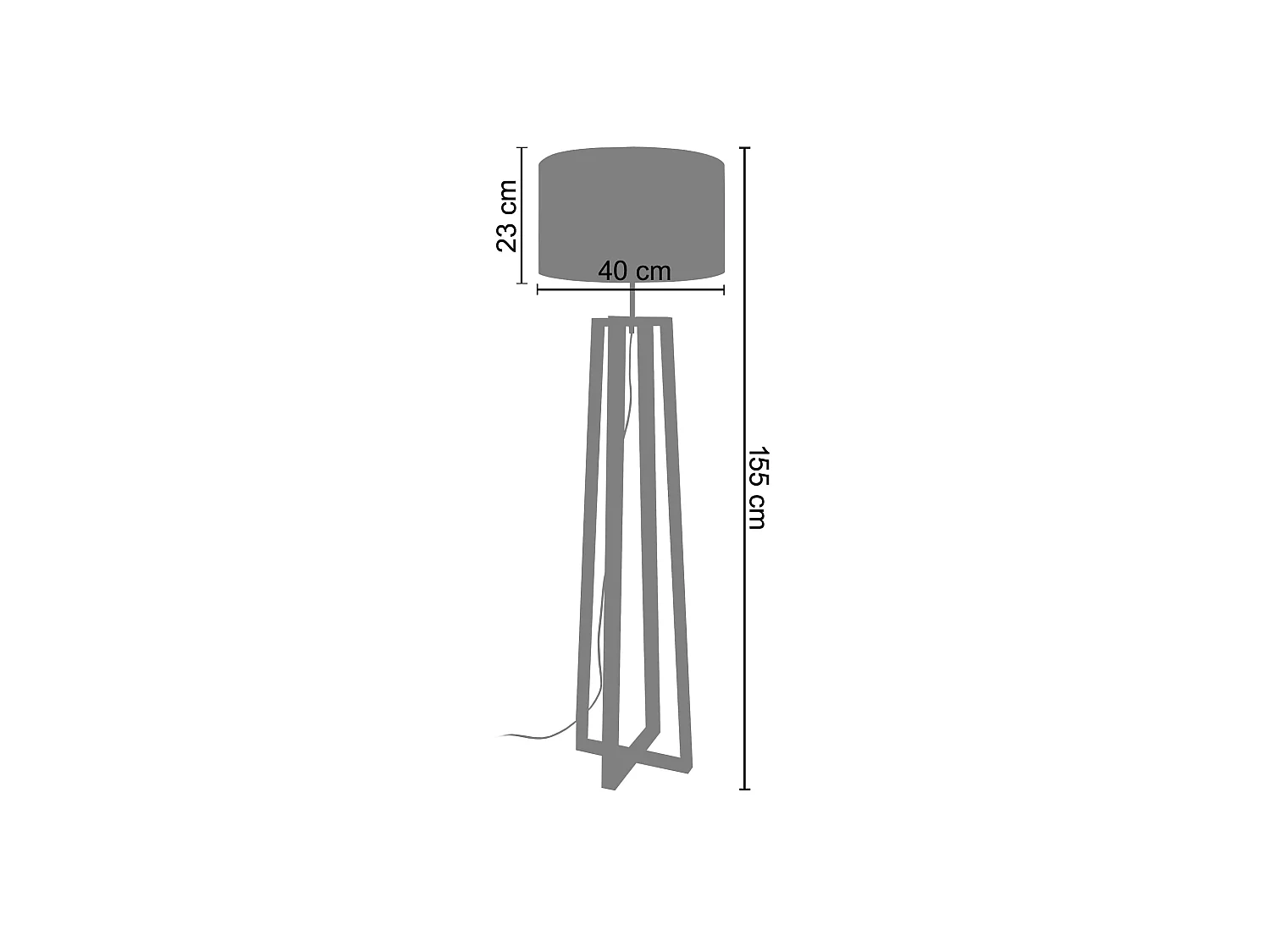 MANON B - Lampadaire colonne bois blanc et