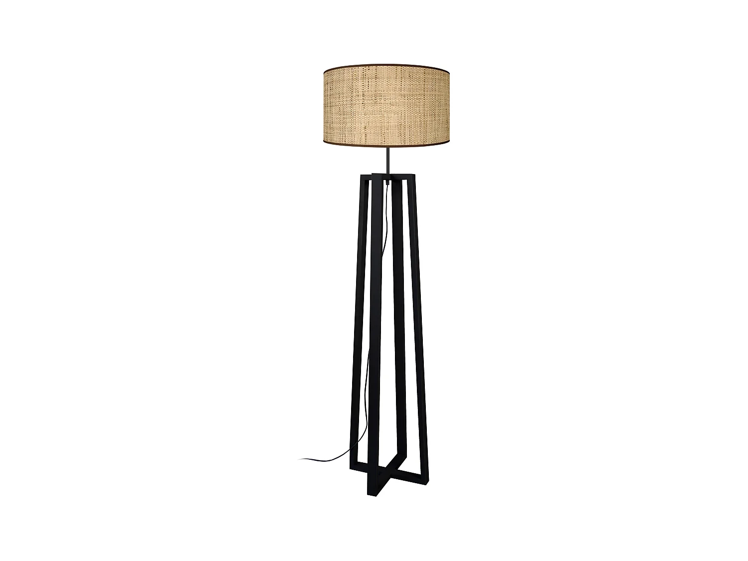 Lampadaire TOSEL ,bois,Noir ,H 155x D40xP40 cm