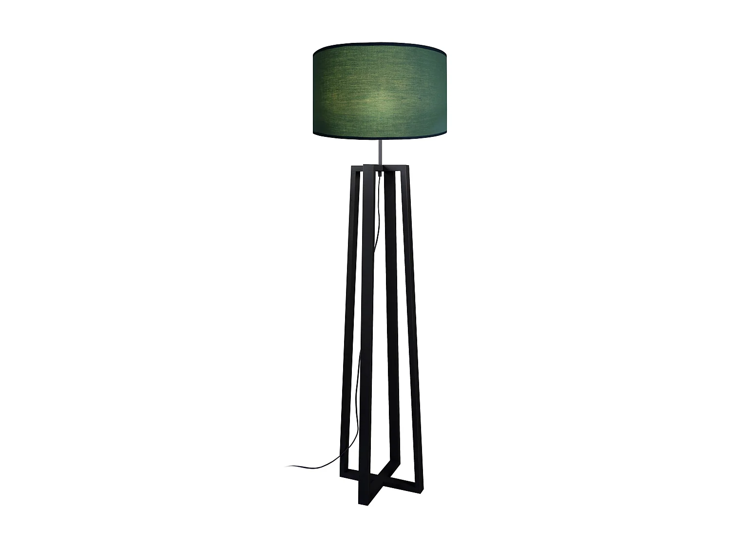 Lampadaire TOSEL ,bois,Noir ,H155xD 40x P 40 cm