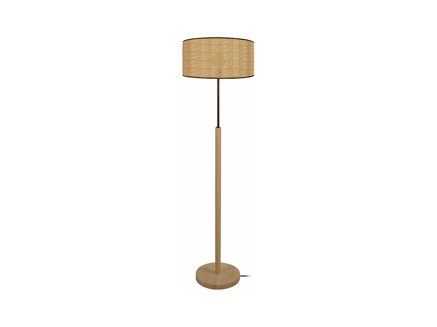 Lampadaire droit bois  naturel,jaune 163 cm.