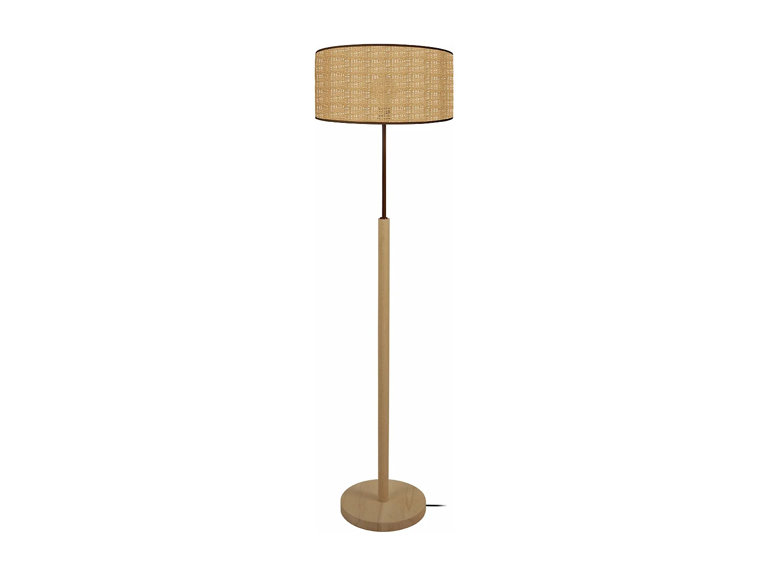 Lampadaire droit bois  naturel,jaune 163 cm.