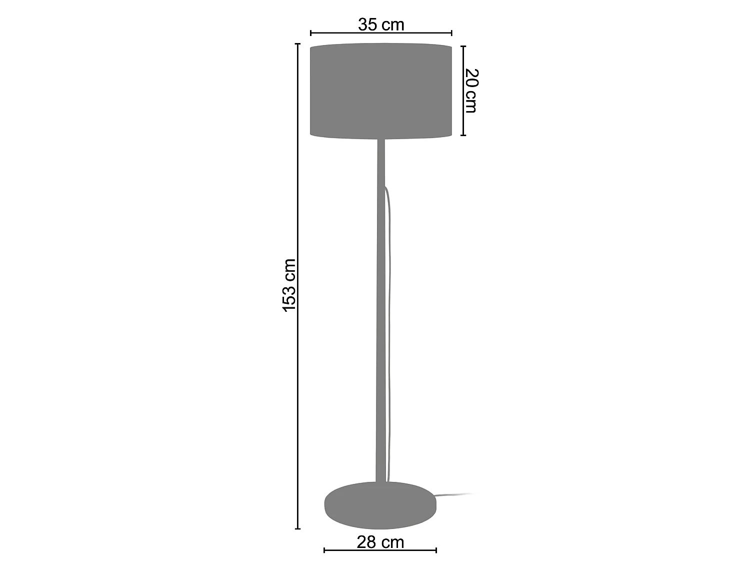 Lampada da terra legno nero cilindrico MYKINES nero D'30 cm